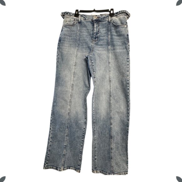 Re Generation Denim - Re-Generation High Rise Wide Leg Jeans Size 11 | Vintage Wash Front Seam Denim